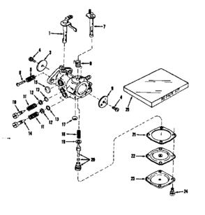 Carburetor No.30089 Diagram and Parts List for 143101021  Craftsman Engine