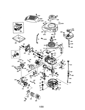 Craftsman 4-cycle Engine Diagram and Parts List for 143995014  Craftsman Engine