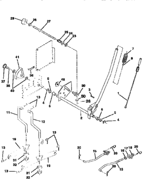 Mower Lift Diagram and Parts List for 917258691  Craftsman Lawn Tractor