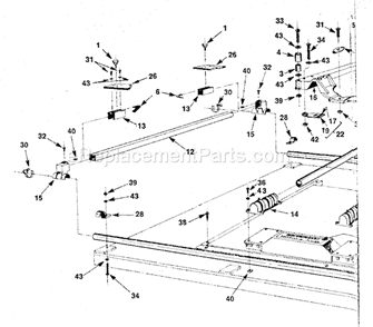 Router Table Diagram and Parts List for 17125191  Craftsman Router