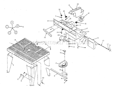 Unit Parts Diagram and Parts List for 171254790  Craftsman Router