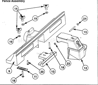 Fence Assy Diagram and Parts List for 171266110  Craftsman Router