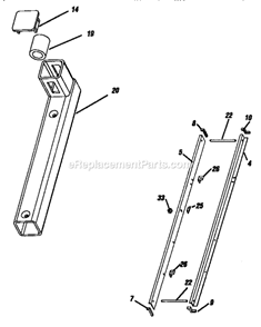 Extension Support Bracket Diagram and Parts List for 17132066  Craftsman Miter Saw