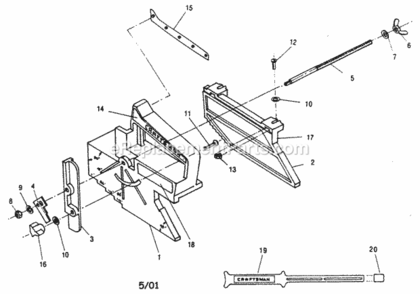 Part Location Diagram of 29L-753 Craftsman Holddown Stick