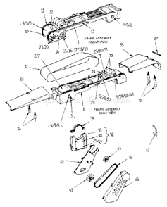 Frame Assembly Diagram and Parts List for 171327550  Craftsman Belt or Drum Sander