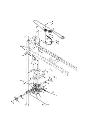 Transmission Diagram and Parts List for 247270470  Craftsman Lawn Tractor