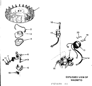 Magneto Diagram and Parts List for 580323020  Craftsman Engine