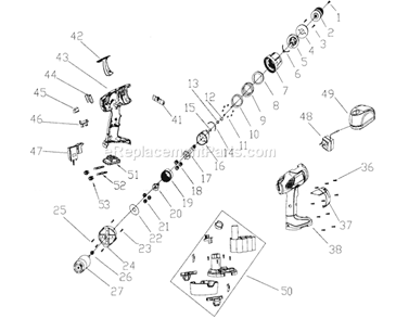 Cabinet Parts Diagram and Parts List for 17210300  Craftsman Cordless Drill