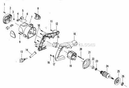 Housing Assy Diagram and Parts List for 17210851  Craftsman Circular Saw