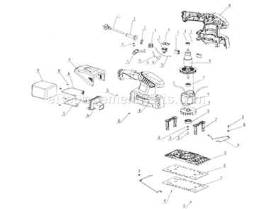 Cabinet Parts Diagram and Parts List for 17211702  Craftsman Sander Polisher