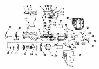 Saw Diagram and Parts List for 17217172  Craftsman Reciprocating Saw
