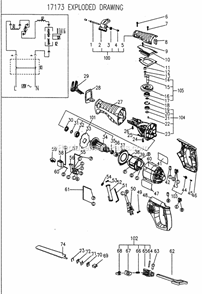 Saw Diagram and Parts List for 172171730  Craftsman Reciprocating Saw
