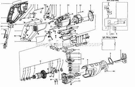 Saw Diagram and Parts List for 17217184  Craftsman Circular Saw