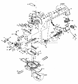 Saw Diagram and Parts List for 17221199  Craftsman Miter Saw