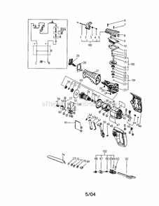 Reciprocating Saw Diagram and Parts List for 172231090  Craftsman Reciprocating Saw