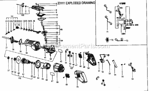 Saw Diagram and Parts List for 172231110  Craftsman Reciprocating Saw