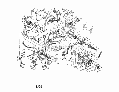 Compound Miter Saw Assembly Diagram and Parts List for 17224360  Craftsman Miter Saw