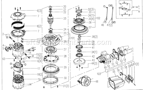 Sander Diagram and Parts List for 172259270  Craftsman Sander Polisher