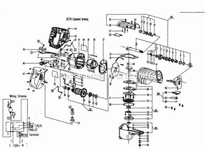 Saw Assy Diagram and Parts List for 172267700VER04  Craftsman Reciprocating Saw