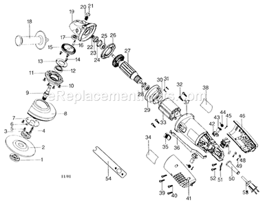 Cabinet Parts Diagram and Parts List for 17227270  Craftsman Angle Grinder