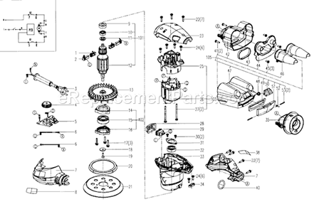 Sander Diagram and Parts List for 17227673  Craftsman Sander Polisher