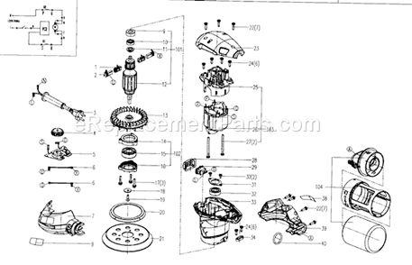 Sander Diagram and Parts List for 17227675  Craftsman Sander Polisher
