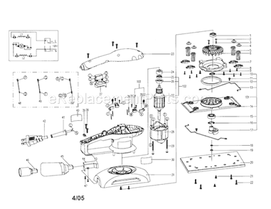 Sander Assembly Diagram and Parts List for 172276960  Craftsman Sander Polisher