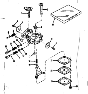 Carburetor No. 30119 (power Products) Diagram and Parts List for 143102161  Craftsman Engine