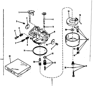 Carburetor No. 29168 (lmg-132) Diagram and Parts List for 14316351  Craftsman Engine