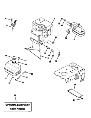 Engine Diagram and Parts List for 917256510  Craftsman Lawn Tractor