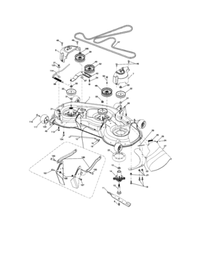 Mower Deck Diagram and Parts List for 917287301  Craftsman Lawn Tractor