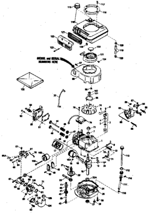 Engine Diagram and Parts List for 143374372  Craftsman Engine