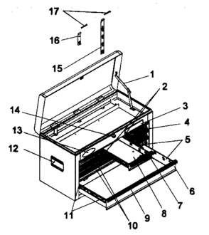 Tool Chest Diagram and Parts List for 706957221  Craftsman Tool Stand & Cart