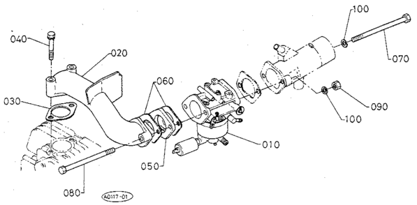 Carburetor Diagram and Parts List for 3904  Craftsman Lawn Mower