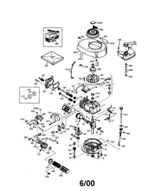 Engine Diagram and Parts List for 143993506  Craftsman Engine