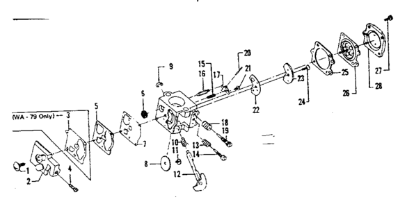 Carburetor Diagram and Parts List for 234795700  Craftsman Trimmer
