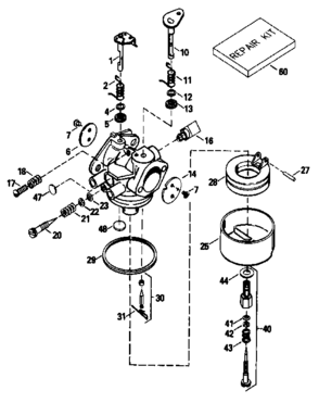 Replacement Parts Diagram and Parts List for 143436072  Craftsman Engine
