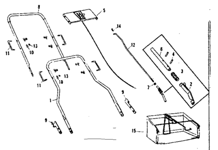 Handle Assembly Diagram and Parts List for 53681997  Craftsman Lawn Mower