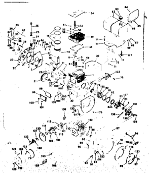Basic Engine Diagram and Parts List for 143592052  Craftsman Engine