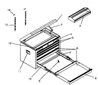 Tool Chest Diagram and Parts List for 706956900  Craftsman Tool Stand & Cart
