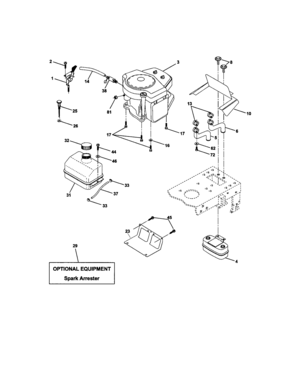 Engine Diagram and Parts List for 917272431  Craftsman Lawn Tractor