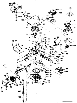 4-cycle Engine Diagram and Parts List for 580323021  Craftsman Engine