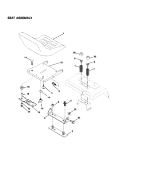 Seat Assembly Diagram and Parts List for 917259090  Craftsman Lawn Tractor
