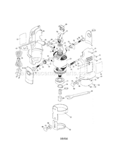 Main Unit Diagram and Parts List for 183172510  Craftsman Router