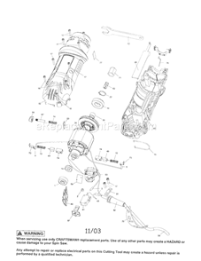 Main Unit Diagram and Parts List for 183172540  Craftsman Router