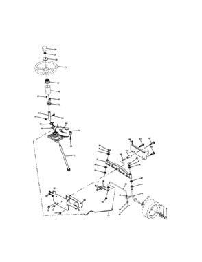 Steering Assembly Diagram and Parts List for 917272862  Craftsman Lawn Tractor