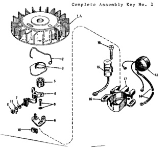 Magneto Diagram and Parts List for 143124061  Craftsman Engine