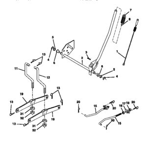 Lift Assembly Diagram and Parts List for 917270631  Craftsman Lawn Tractor