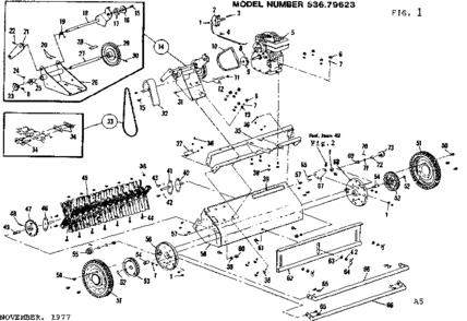 Replacement Parts Diagram and Parts List for 53679623  Craftsman Lawn Tractor