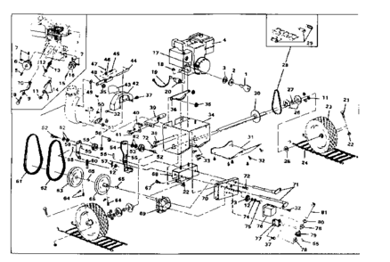 Wheel Assembly Diagram and Parts List for 536918202  Craftsman Snow Blower